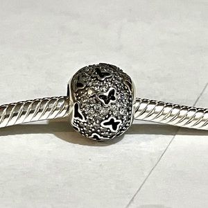 PANDORA FLUTTERING BUTTERFLIES PAVE CZ BEAD